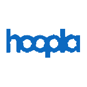 The Hoopla logo, lowercase, blue letters