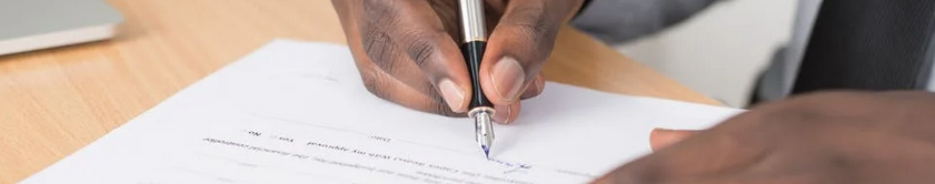 man completing a form